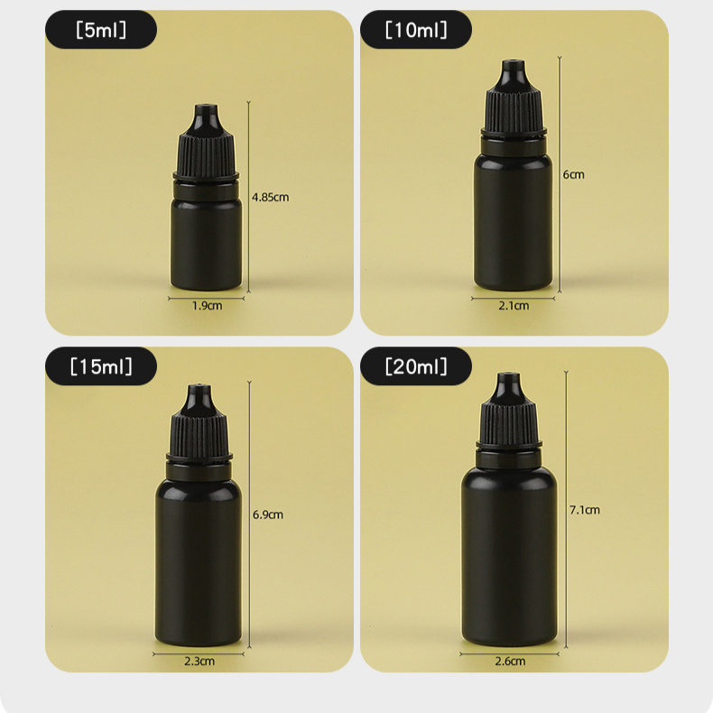 5pcs 5-20ml Black Plastic Bott - Juice Bottle Dropper 评论和价格