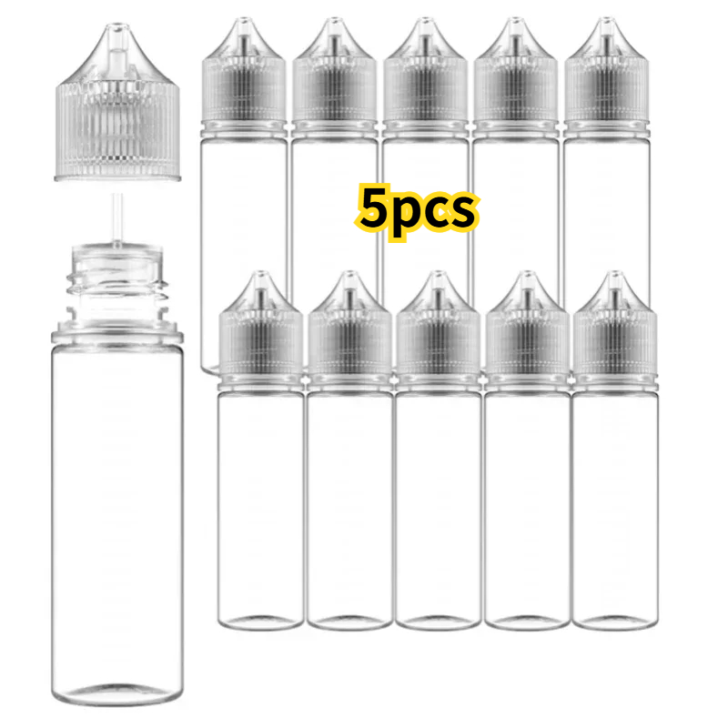 5PCS 30ml-120ml PET Clear Drop - Juice Bottle Dropper 评论和价格