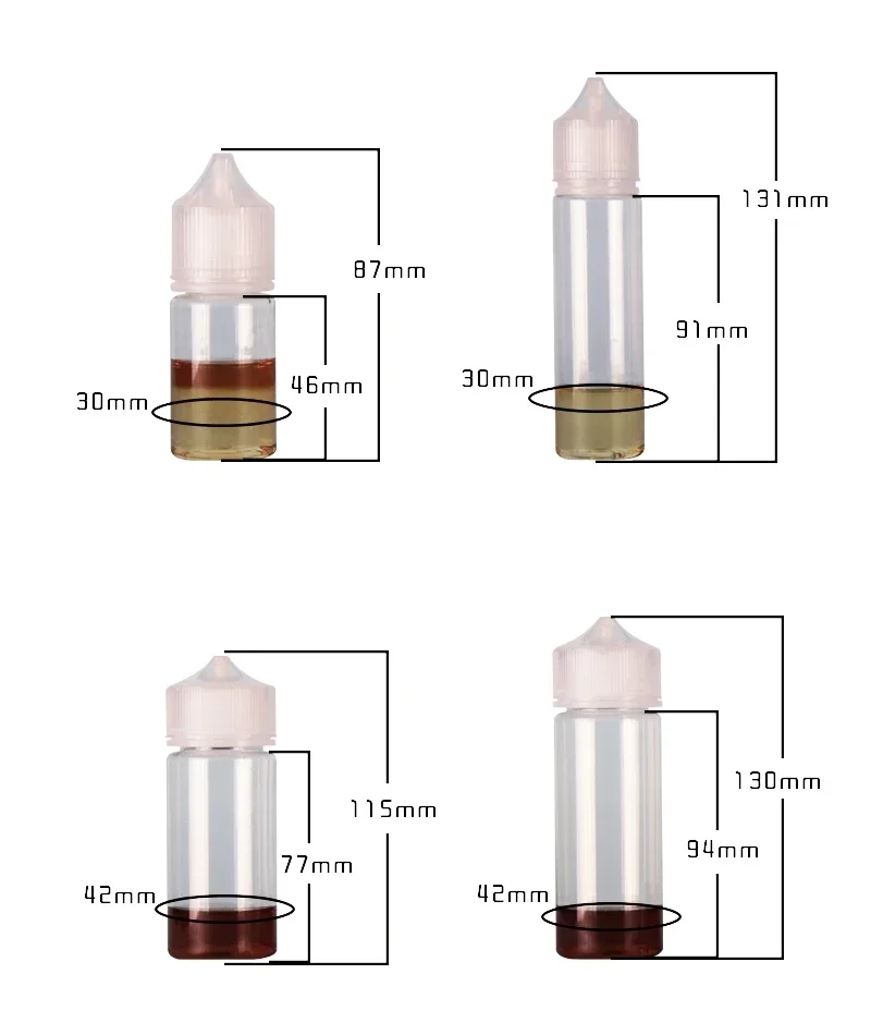 5PCS 30ml-120ml PET Clear Drop - Juice Bottle Dropper 评论和价格